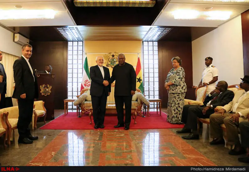 دیدارمحمدجواد ظریف وزیر امور خارجه با رئيس جمهور غنا