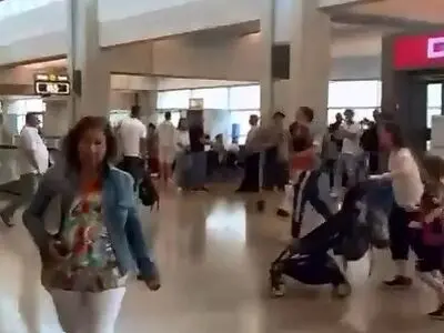 تصویری از ترس و وحشت شهرک نشینان در فرودگاه بن گوریون در تل‌آویو پس از شلیک موشک از سوی یمن