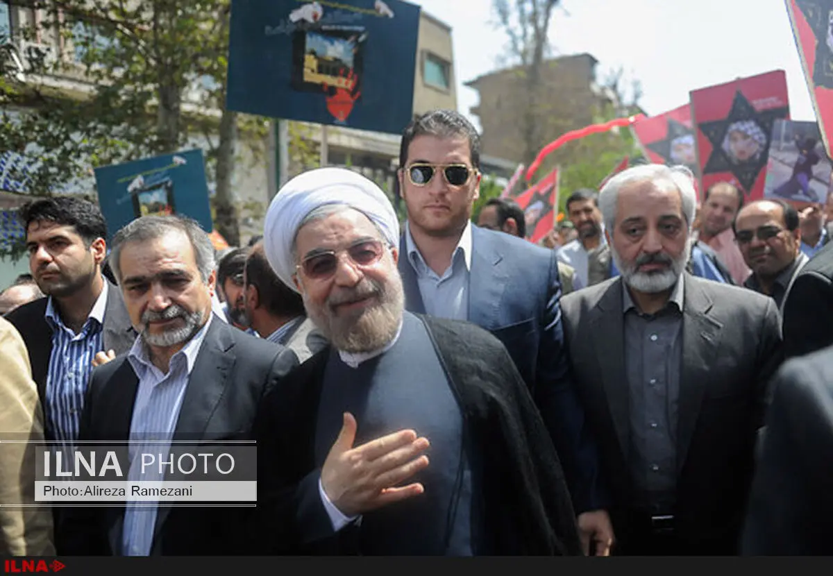 حضور رییس‌جمهور در راهپیمایی روز قدس