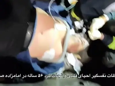 بازگشت به زندگی مرد ۵۶ساله در امامزاده صالح (ع) + فیلم