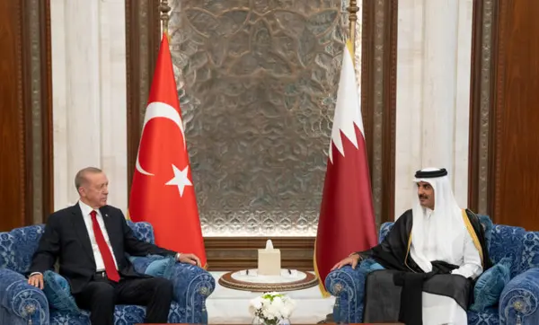 دیدار امیر قطر و رئیس‌جمهوری ترکیه