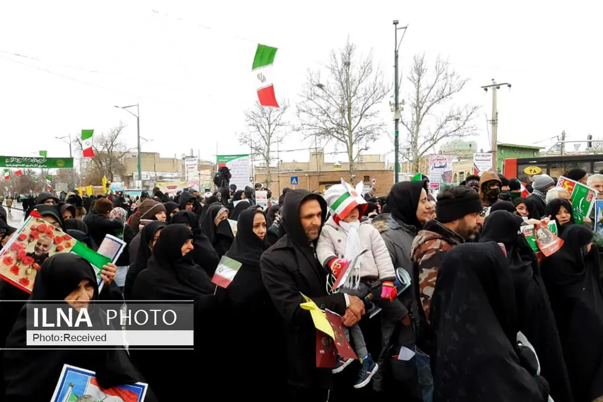 مراسم راهپیمایی 22 بهمن در قزوین برگزار شد