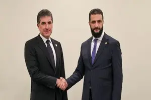 دیدار بارزانی و الجولانی در دمشق