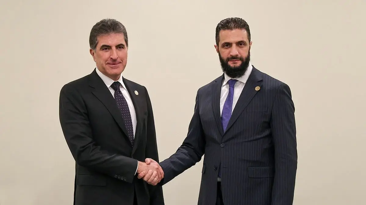 دیدار بارزانی و الجولانی در دمشق 