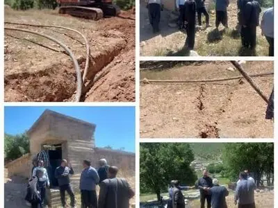 رانش زمین باعث قطع آب در 2 روستای استان کرمانشاه شد