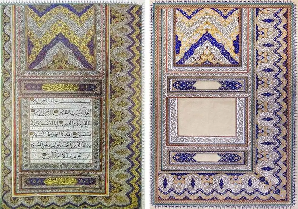 اجرای دوباره تذهیب حاشیه و سر لوح قاجار با رویکردی جدید