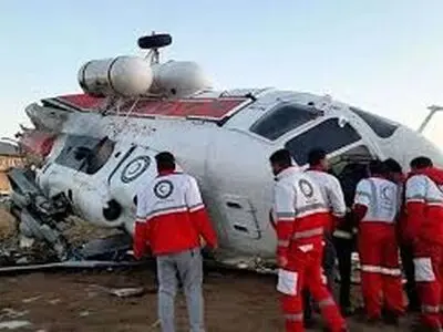 انتقال 2 مصدوم حادثه سقوط بالگرد هلال‌احمر در اشترانکوه به مراکز درمانی اراک