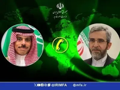 باقری وبن فرحان یتباحثان هاتفیا حول المواضع المشترکة والقضیة الفلسطینیة