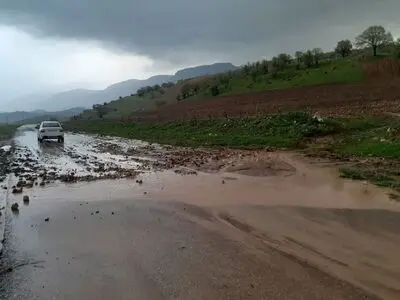 خسارت ۱۰۰ میلیارد ریالی بارندگی و تگرگ به راه‌ها و مزارع  شهرستان گیلانغرب