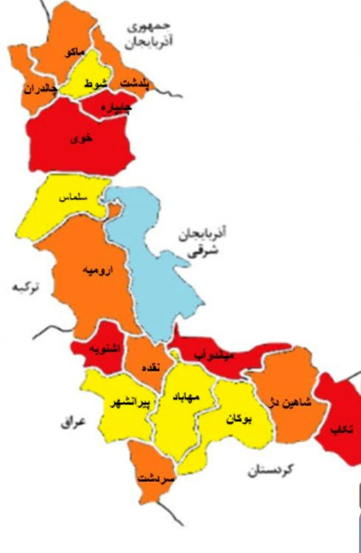 ۵ شهر آذربایجان غربی در وضعیت قرمز کرونایی قرار گرفت