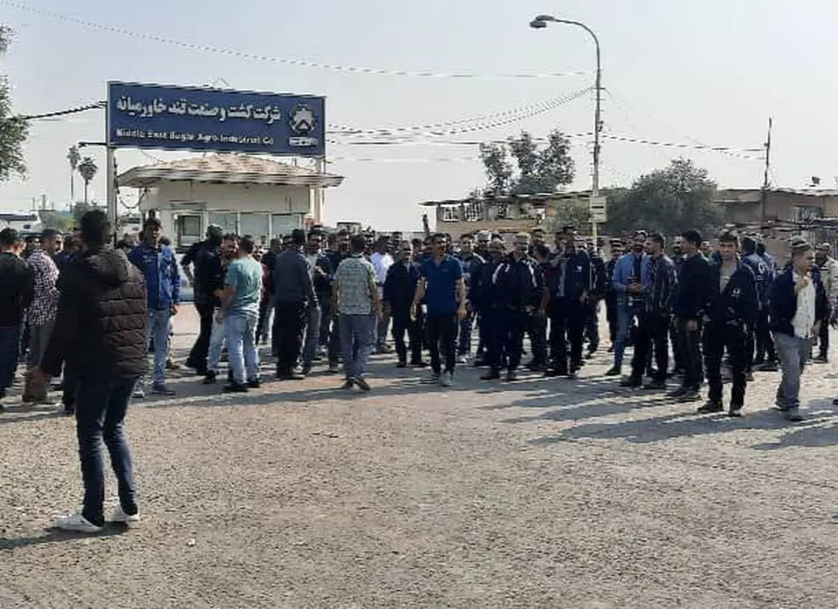 اعتراض کارگران قند خاورمیانه شوش ادامه دارد