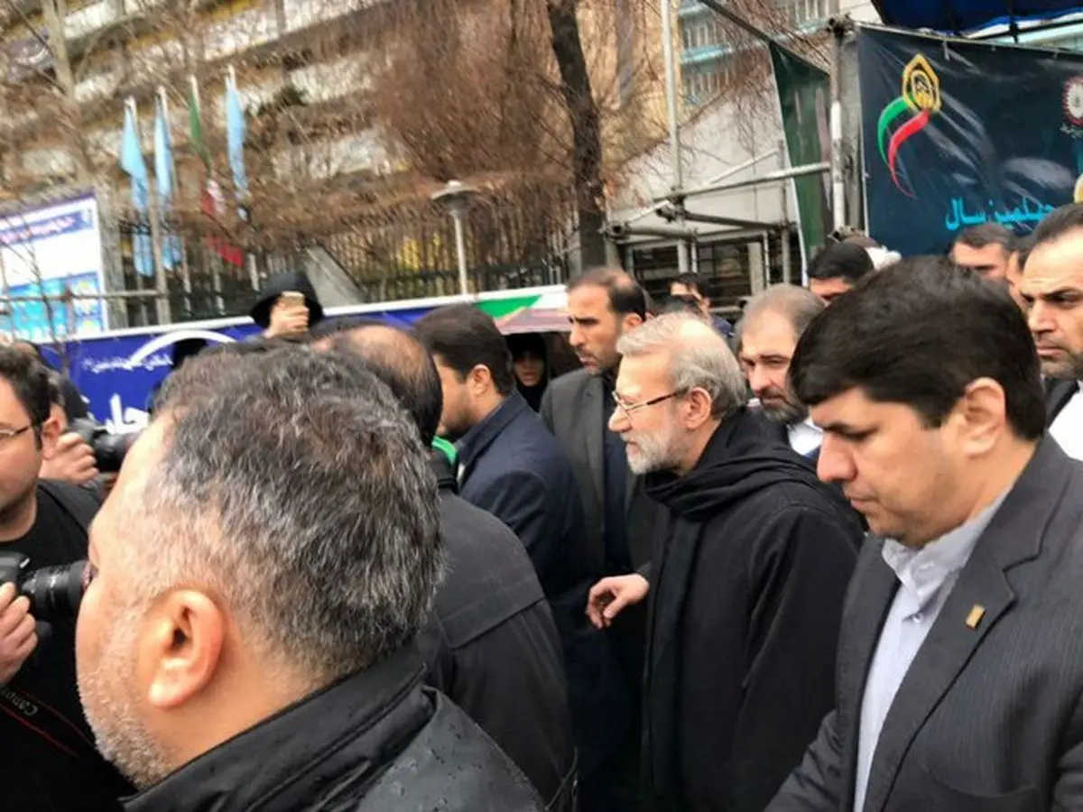 علی لاریجانی در راهپیمایی ۲۲ بهمن شرکت کرد