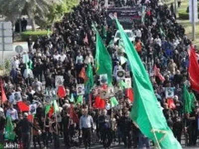 مراسم سوگواری اربعین حسینی در جزیره کیش برگزارشد