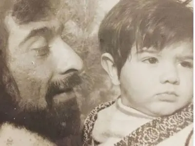 عکسی دیده نشده از برزو ارجمند و پدرش