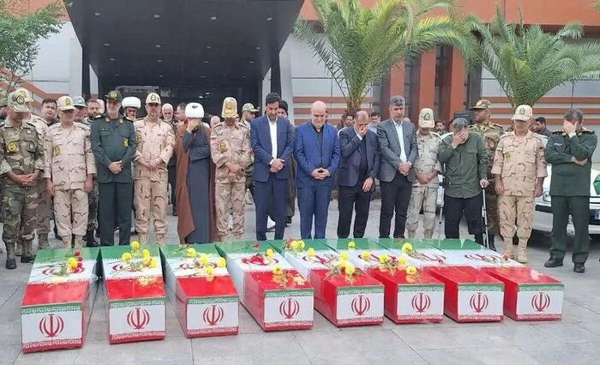 ورود پیکر پاک و مطهر هشت شهید گمنام دفاع مقدس به اهواز/مراسم تشییع دوم آذرماه
