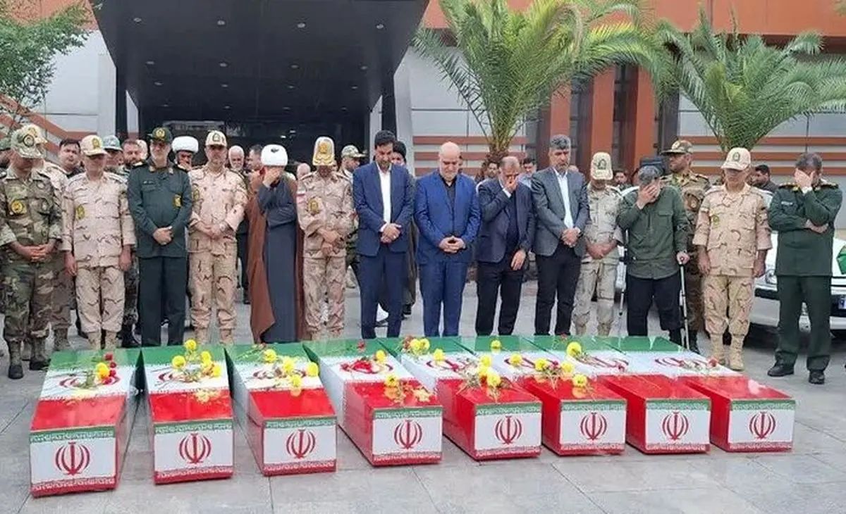 ورود پیکر پاک و مطهر هشت شهید گمنام دفاع مقدس به اهواز/مراسم تشییع دوم آذرماه