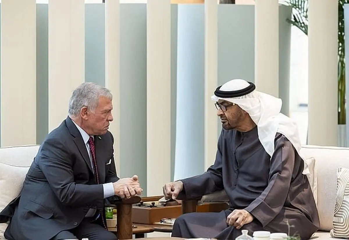 دیدار و گفت‌وگوی رئیس امارات و پادشاه اردن