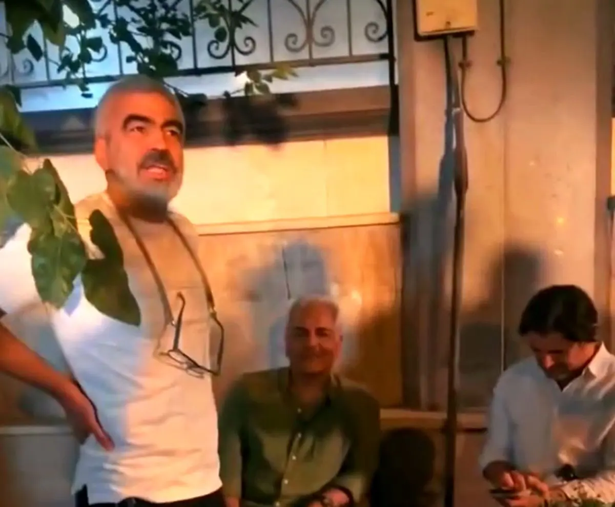 تقدیر سروش صحت از مهران مدیری در پشت صحنه یک فیلم+ فیلم