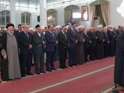 حضور «بشار اسد» در جشن میلاد پیامبر (ص) در مسجد دمشق + تصاویر 