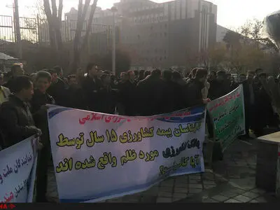 کارگزاران صندوق بیمه کشاورزی باز هم در تهران تجمع کردند