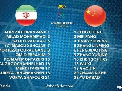 ترکیب تیم ملی ایران مقابل چین اعلام شد