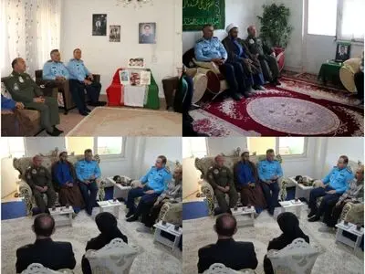 دیدار فرمانده پایگاه هوایی شهید دوران با خانواده شهدای جنگ ۴۰ روزه