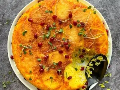 طرز تهیه انواع ته چین سیب زمینی