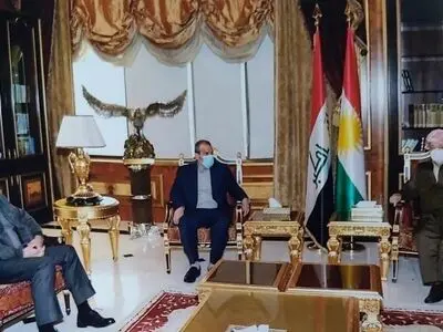 وفد ایرانی یلتقی فی اربیل مسعود بارزانی وعددا من کبار المسؤولین الاکراد 