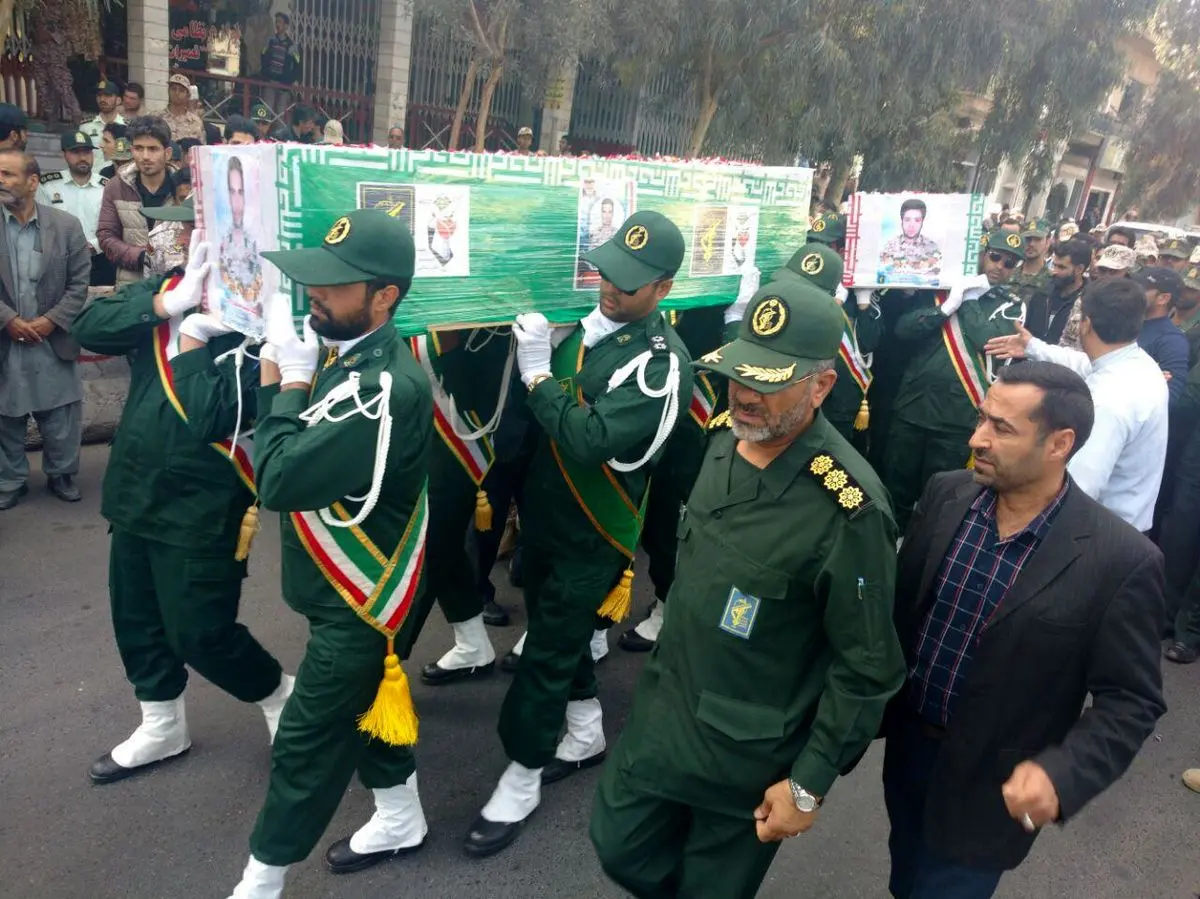 پیکر ۲ شهید حادثه تروریستی میرجاوه در زاهدان تشییع شد