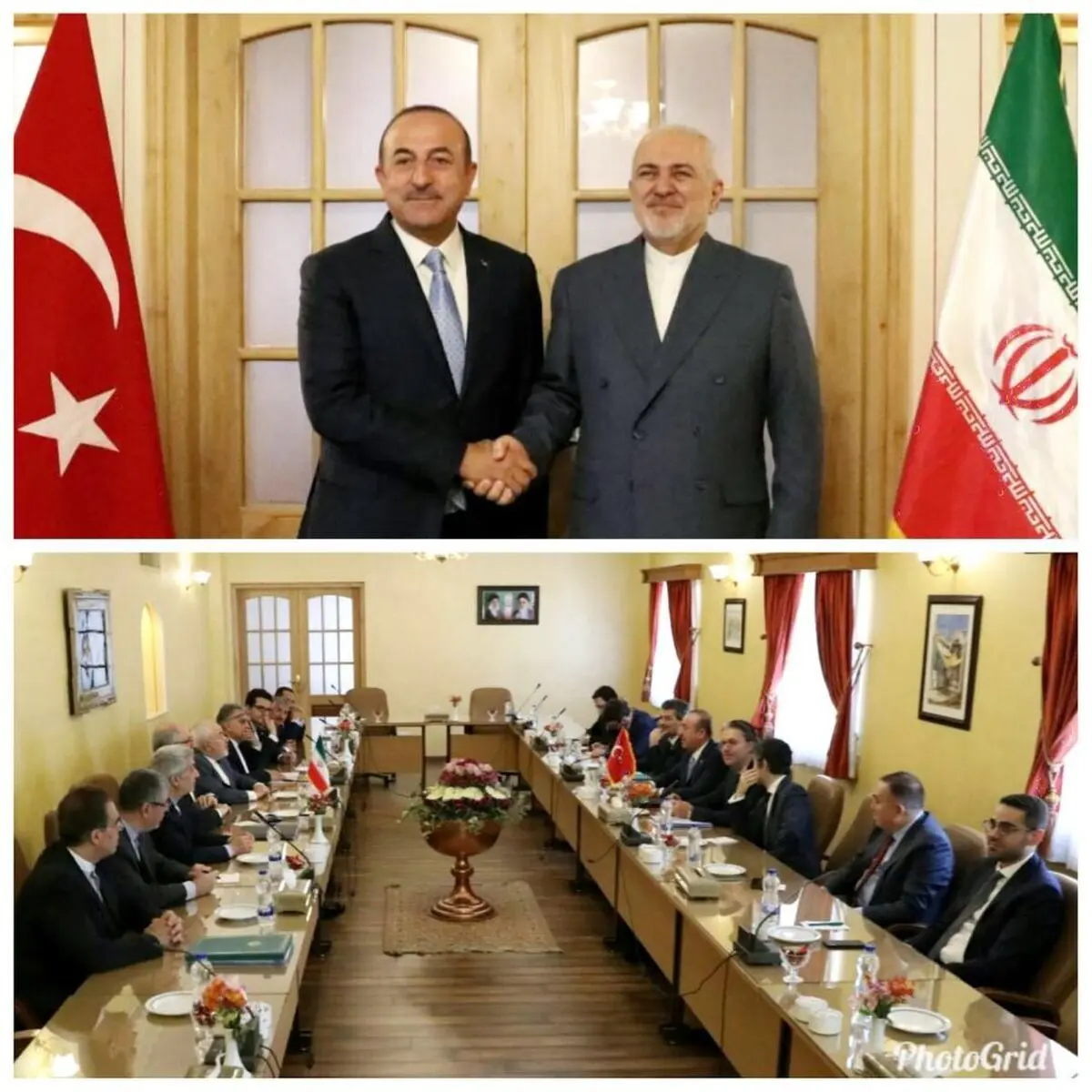 ظریف با وزیر امور خارجه ترکیه دیدار کرد