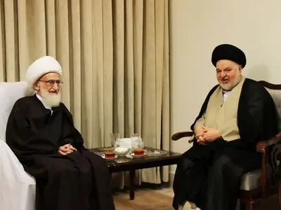 دیدار نماینده آیت الله سیستانی با آیت الله نوری همدانی 