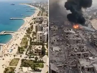 فیلم از قبل و بعد از حمله به بندر حیفا