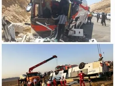 توضیح اورژانس درخصوص واژگونی اتوبوس در محور اسلام‌آبادغرب به کرمانشاه