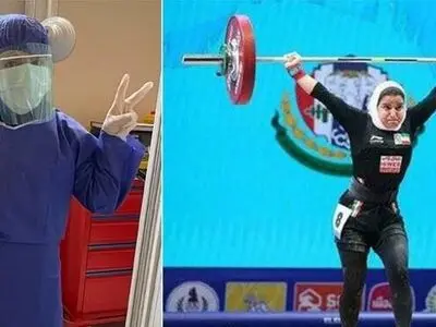 اولین دختر وزنه بردار ایران به مبارزه با کرونا رفت