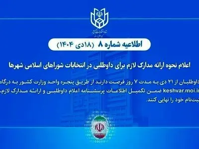 اعلام نحوه ارائه مدارک لازم برای داوطلبی در انتخابات شورا‌ها