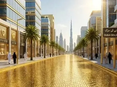 دبی خیابانی با سنگفرش طلا می‌سازد!