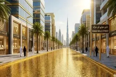 دبی خیابانی با سنگفرش طلا می‌سازد!