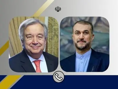 في اتصال هاتفي مع غوتیریش.. عبداللهیان: الهجمات الامیرکیة البریطانیة على الیمن خطأ استراتیجی یؤدی الى تصعید التوتر بالمنطقة