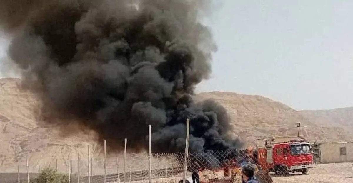 آتش سوزی تانکر سوخت رسان پروژه جاده چم سرخ