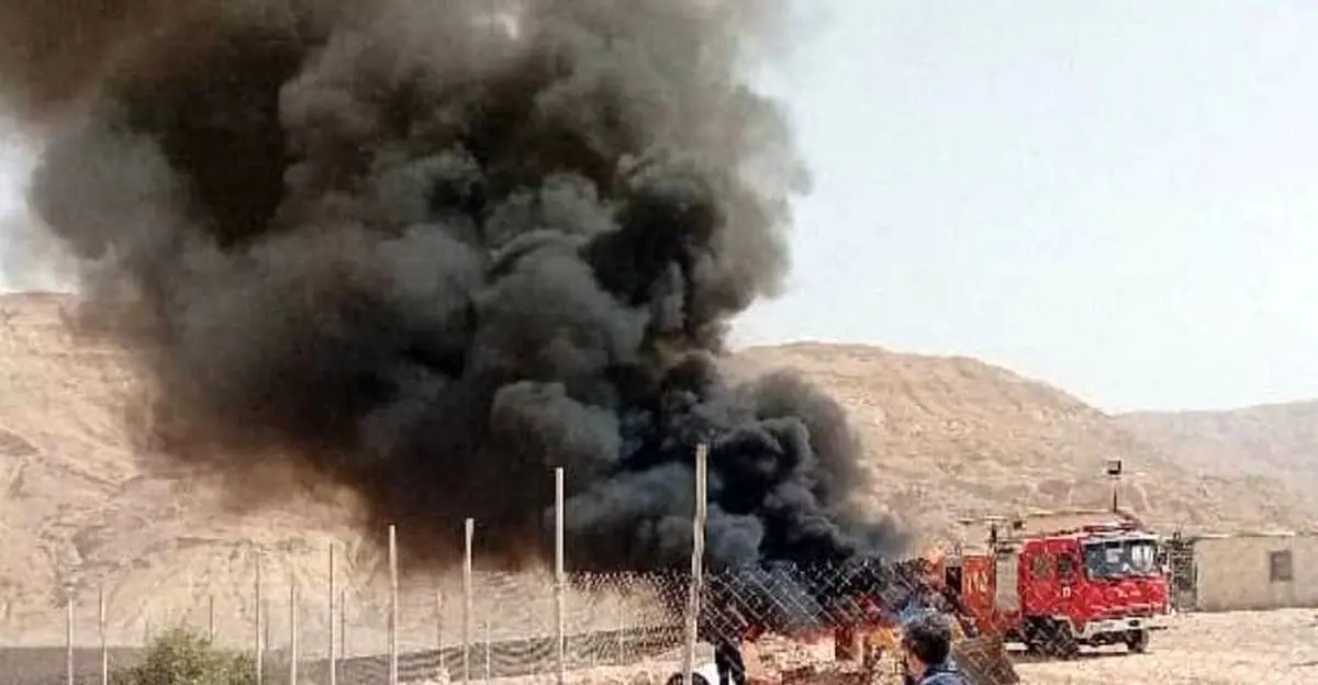 آتش سوزی تانکر سوخت رسان پروژه جاده چم سرخ