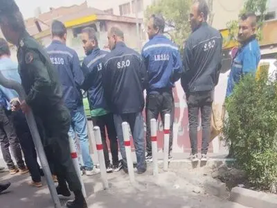 تجمع کارگران گروه ملی فولاد اهواز مقابل مجلس 