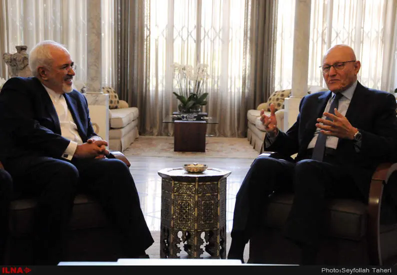 دیدار ظریف وزیر امور خارجه با تمام سلام نخست وزیر لبنان