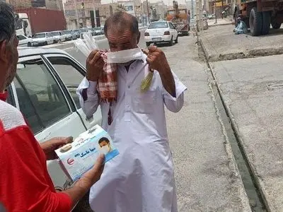 توزیع ۷ هزار ماسک در زهک همزمان با تشدید طوفان و ریزگردها
