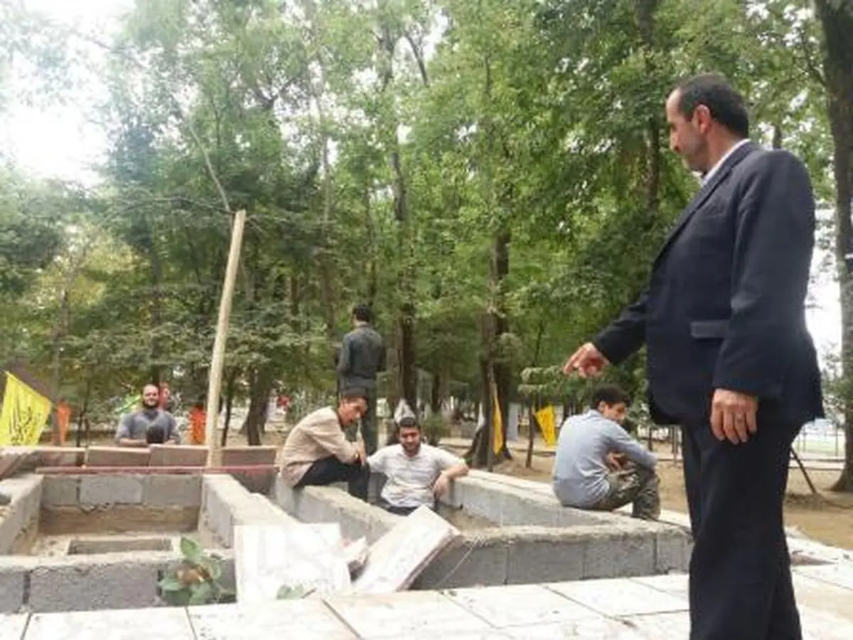 بازدید سرپرست شهرداری رشت  از روند آماده سازی گلزار شهدای گمنام در بوستان ملت
