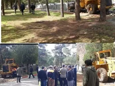 ساخت و ساز غیر مجاز بوستان شرقی کرمانشاه متوقف شد