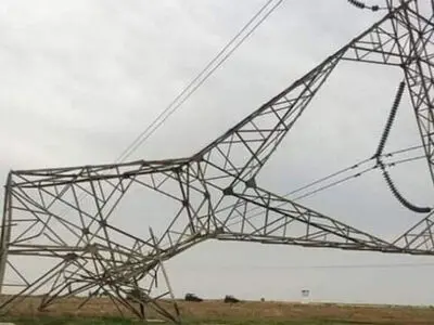 سقوط دکل فشار قوی برق در کردکوی