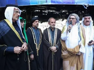 بازدید جمعی از بزرگان و سران عشایر عرب‌ خوزستان از ساختمان شیشه‌ای صداوسیما