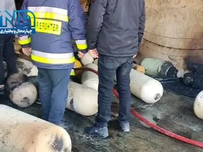 آتش‌سوزی کارگاه کپسول‌ CNG در چهارمحال و بختیاری مهار شد