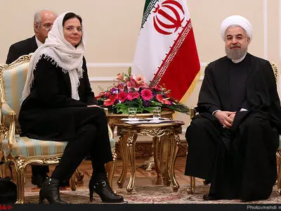 دیدار رئیس جمهور با کریستین دوفرین رئیس مجلس سنای بلژیک