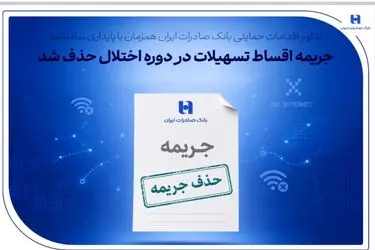 تداوم اقدامات حمایتی بانک صادرات ایران همزمان با پایداری سامانه‌ها/ جریمه اقساط تسهیلات در دوره اختلال حذف شد